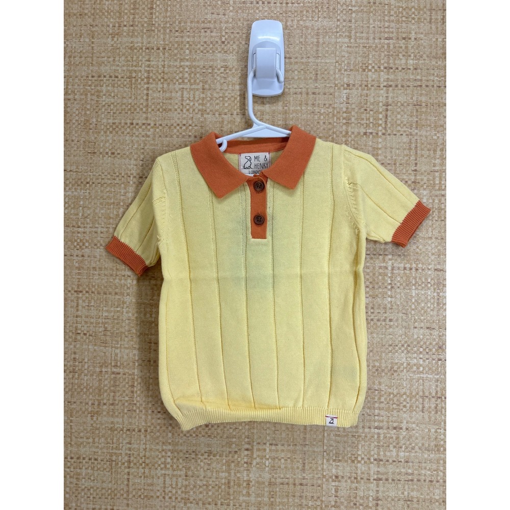 Me & Henry London Yellow Knitted Polo Shirt Boys 18-24M NWT HB1295B